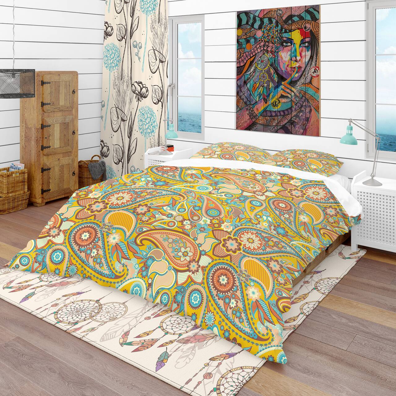 Designart 'Pattern Paisley' Vintage Bedding Set - Duvet Cover & Shams